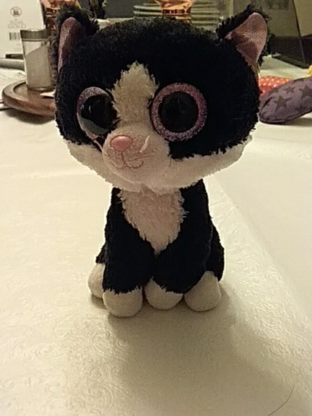 Ty Beanie Boo Pepper The Black & White Cat Toy